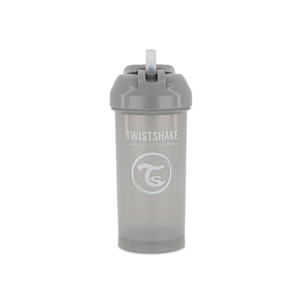 Κύπελλο Με Καλαμάκι Γκρι Straw Cup 6+Μηνών Grey 360ml, Twistshake